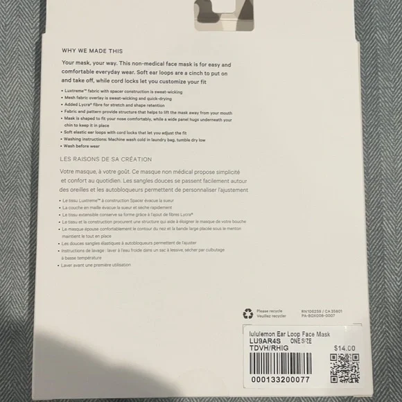 Lululemon Face Mask NWT - Picture 2 of 2